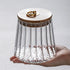 1Chase Borosilicate Glass Storage Jar With Airtight Bamboo Lid and Metal Handle Taper Shape 600 ML