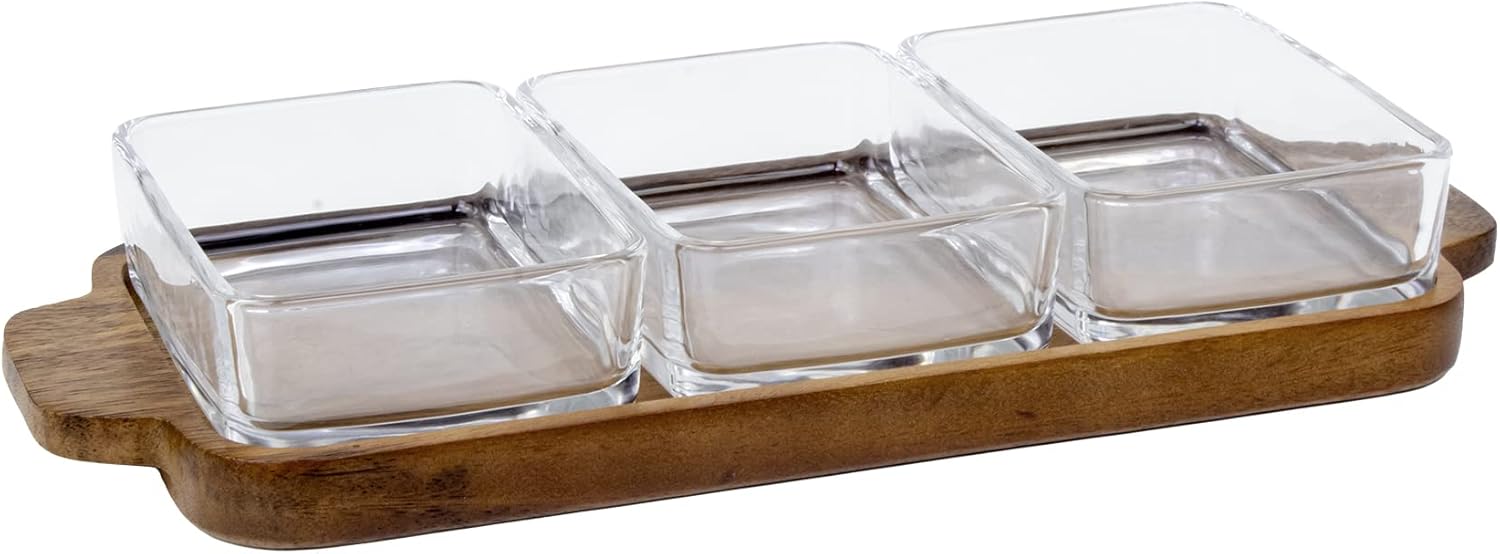 Billi 3 Pieces Serving Bowls With Tray