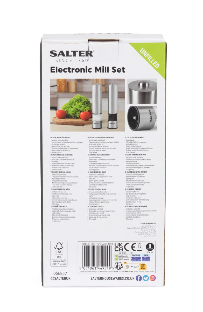 Salter S/S Electronic Mill Set
