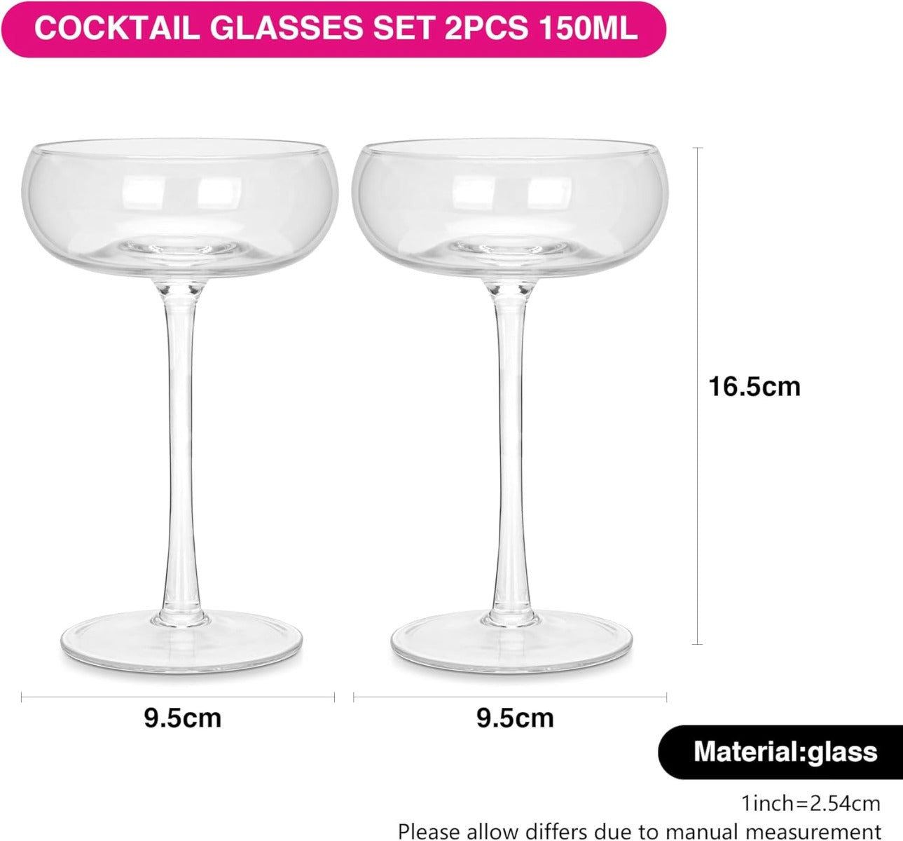 Fissman Set Of 2 Cocktail Glasses 150 ML