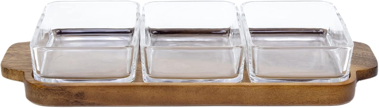 Billi 3 Pieces Serving Bowls With Tray