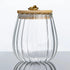 1Chase Borosilicate Glass Storage Jar With Airtight Bamboo Lid and Metal Handle Oval Shape 700 ML
