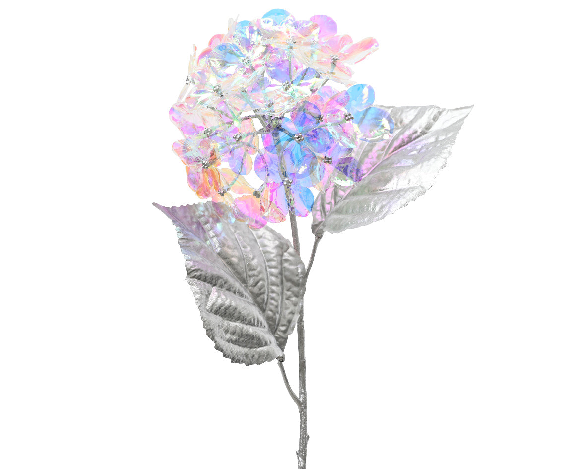 Homesmiths Hydrangea On Stem Plastic Silver Leaves