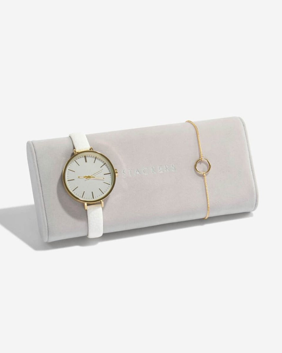 Stackers Grey Velvet Watch & Bracelet Pad