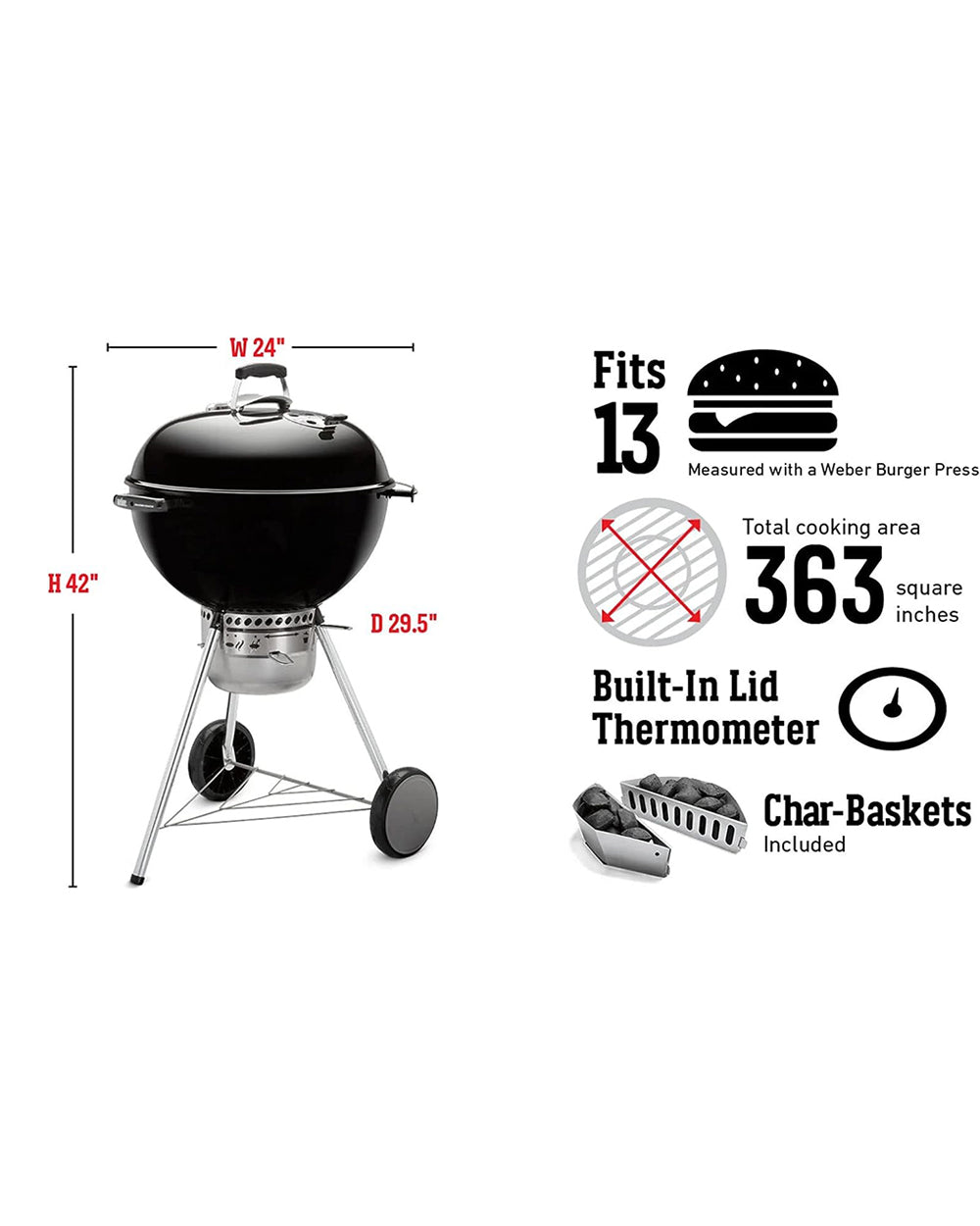 Weber Master Touch Charcoal Grill 22 inch Smoke