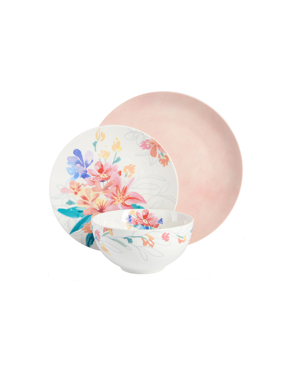 Spice By Tia Mowry Goji Blossom 12 Pieces Dinnerware Set Pink
