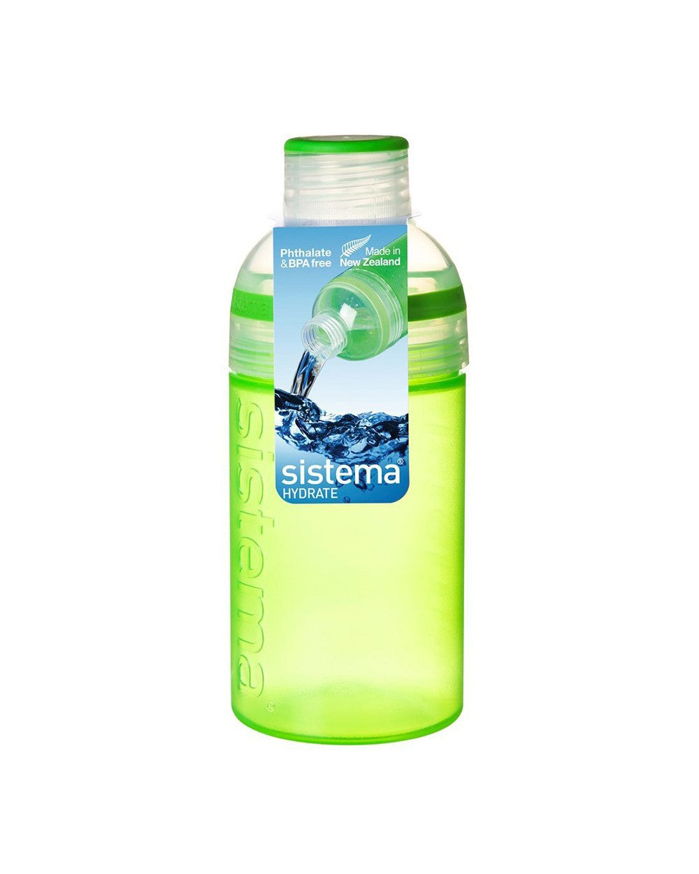Sistema 480ml Trio Water Bottle Green