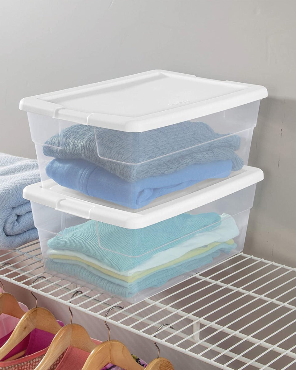 Sterilite White Lid Storage Box 16QT