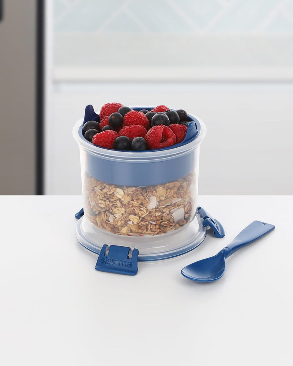 Sistema Breakfast Bowl To Go 530ml Blue Clip