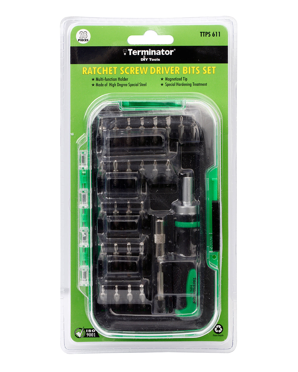 Terminator Screw Driver Set 28 Pieces 1 Pricision Screwdrive1 Multi Function Holder & 26 Pieces Precision Bits