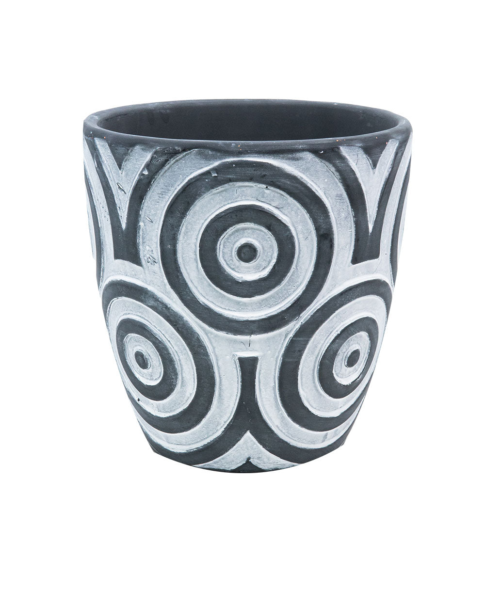 Yinggao Ceramic Pot Circles 14.5cm Grey