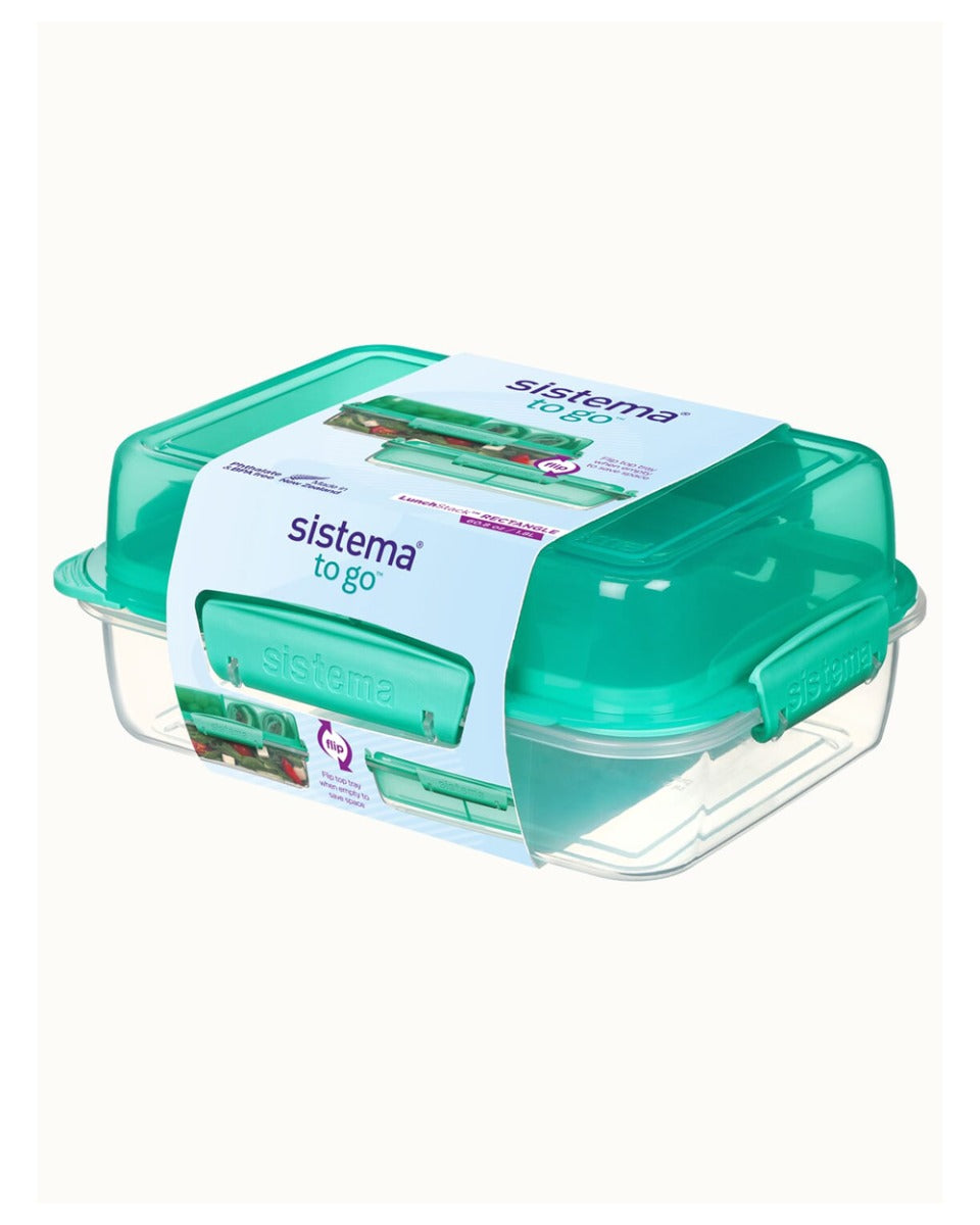 Sistema 1.8 litre Lunch Stack to Go Rectangle Teal