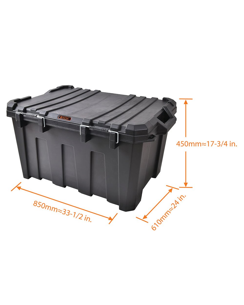 Tactix 135L Heavy Duty Storage Box 85 x 61 x 45 cm Black
