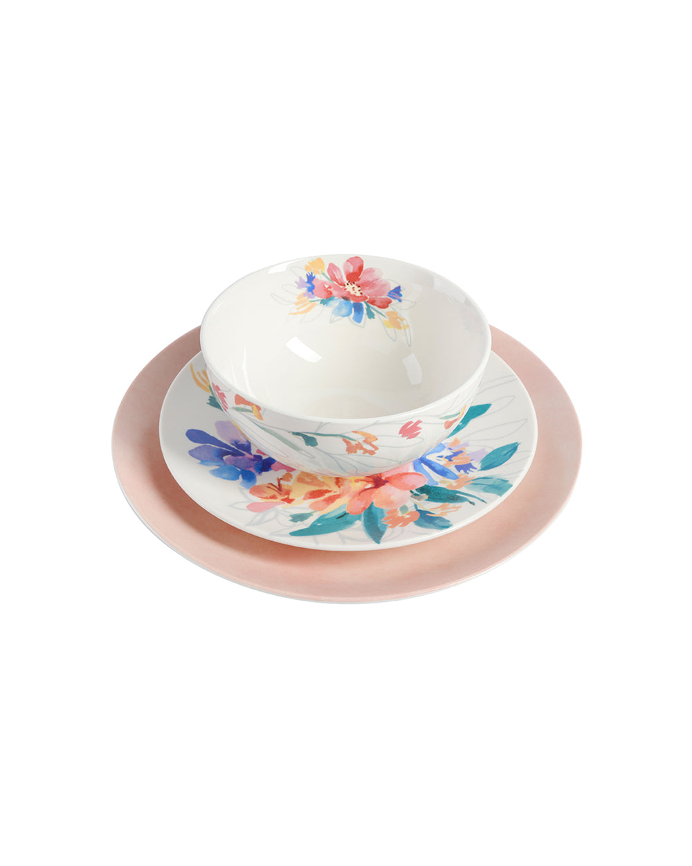 Spice By Tia Mowry Goji Blossom 12 Pieces Dinnerware Set Pink
