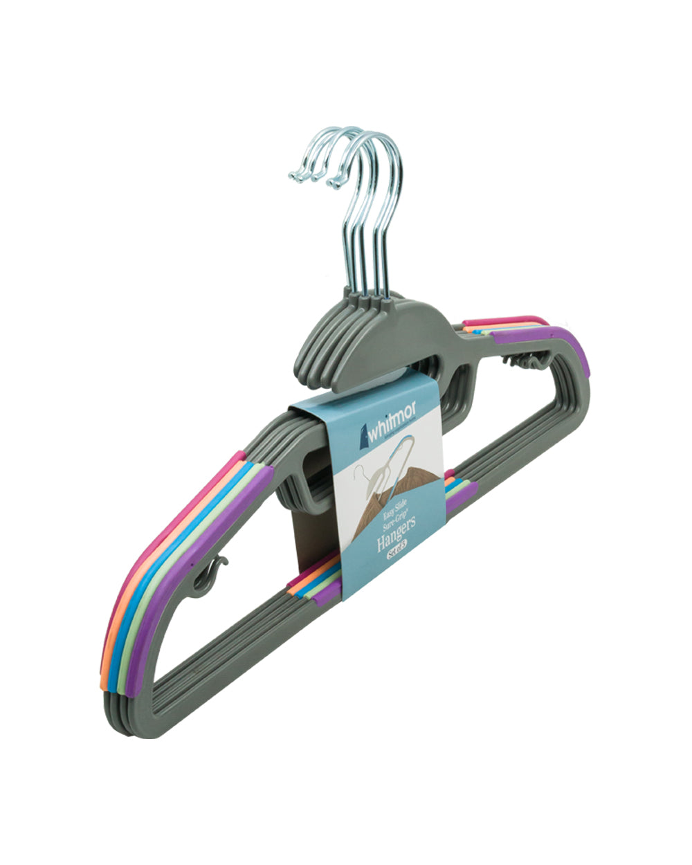 Whitmor Easy Slide Sure Grip Hangers Set of 5 Pieces