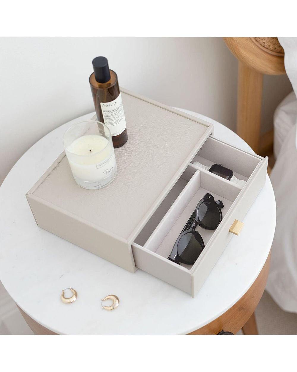 Stackers Classic Deep 3 Drawer Pebble Oatmeal 18 x 25 x 8.2 cm