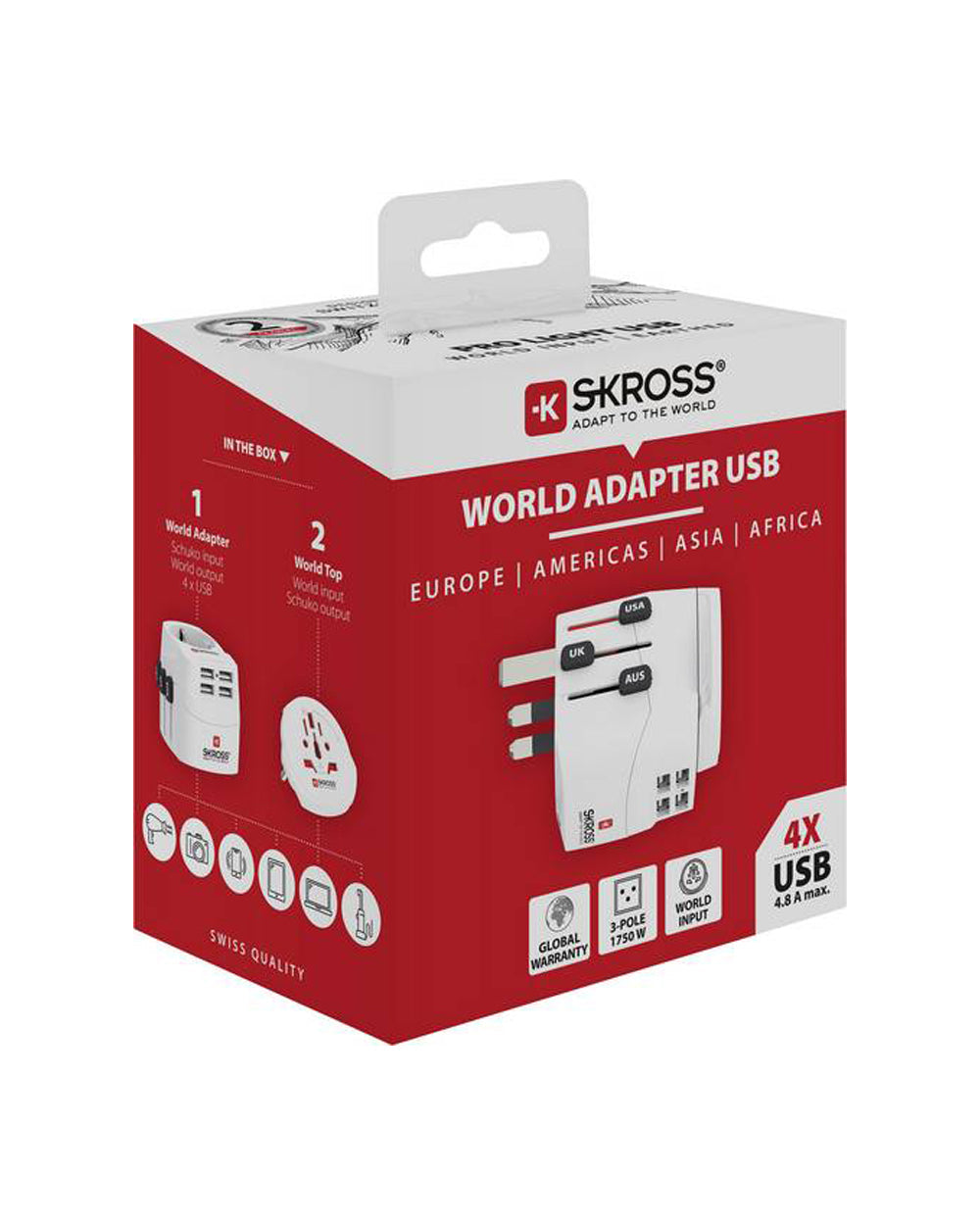 SKROSS Pro Light USB World Adapter White