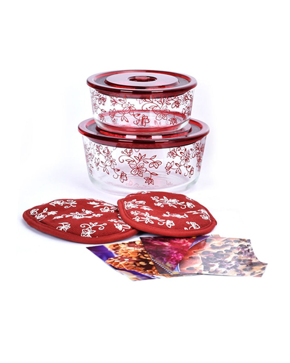 Temptations Floral Lace All-In-One Bakers Bundle of 7 Piece Cranberry