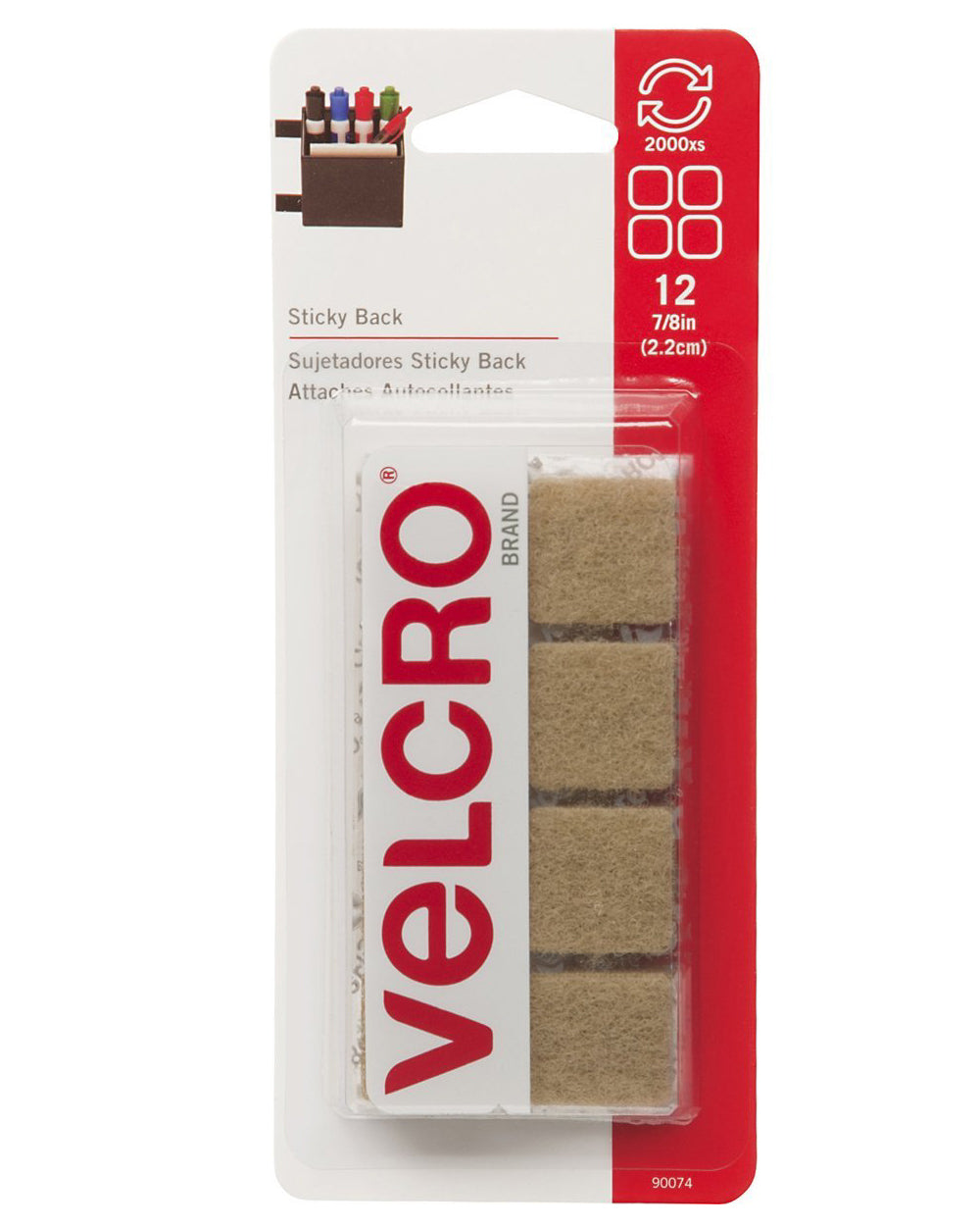 Velcro 7/8 Inches Sticky Back Beige Square