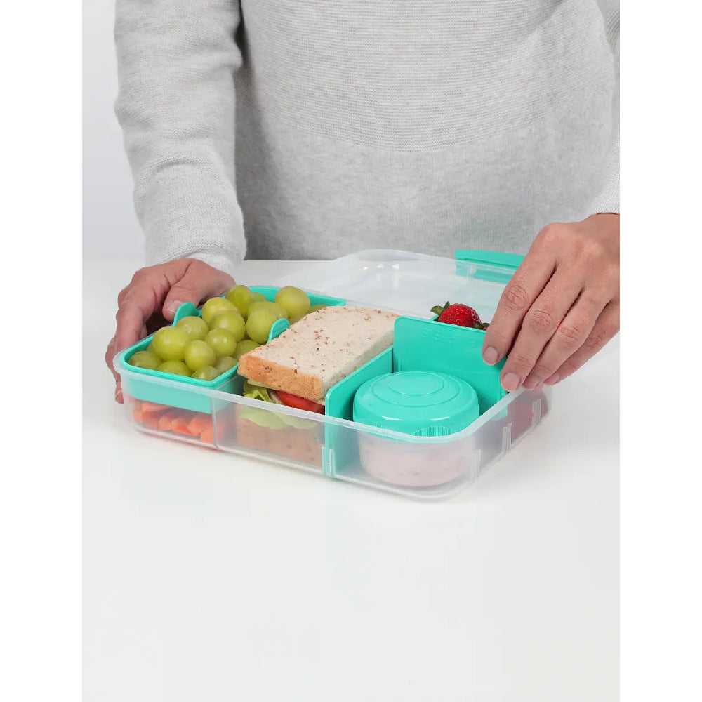 Sistema 1.48L Bento To Go with Mini Bite and Moveable Dividers Teal