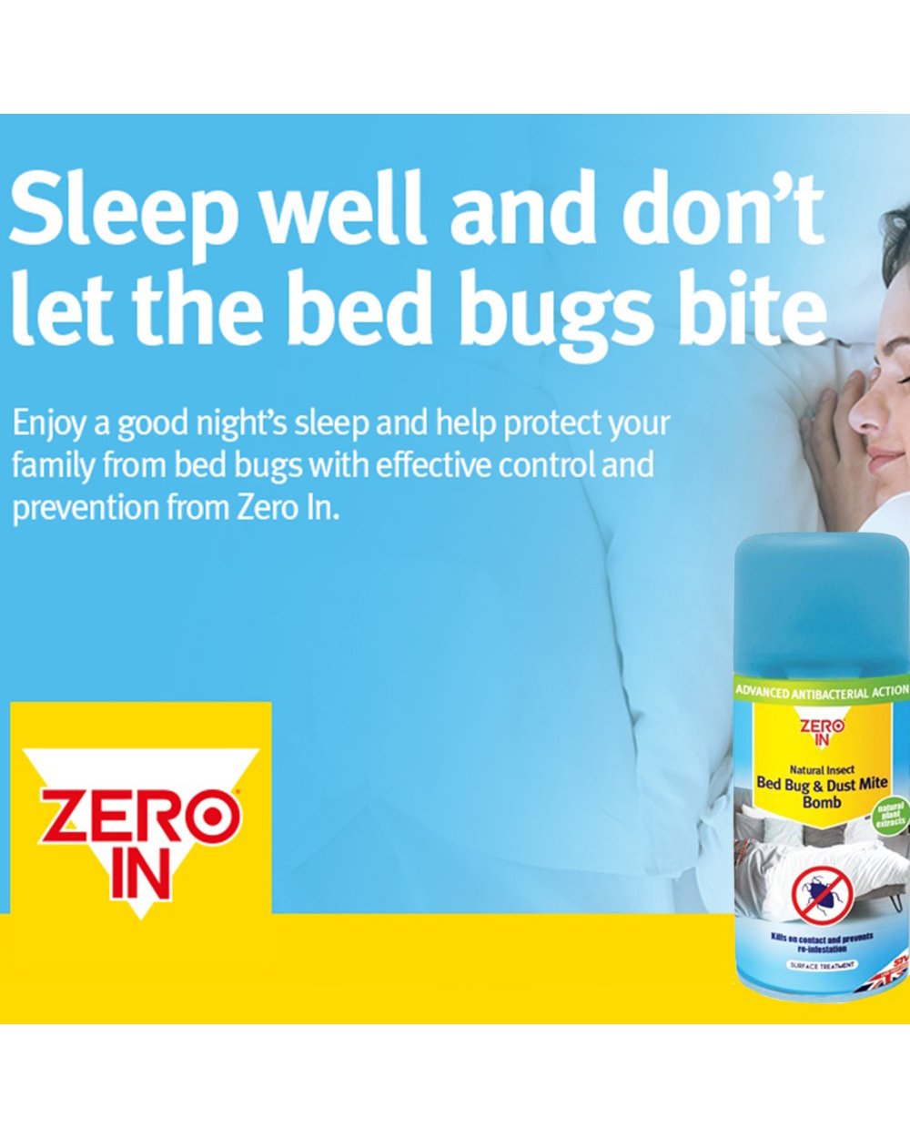 Zero In Bed Bug and Dust Mite Bomb One Shot Aerosol 150 ml