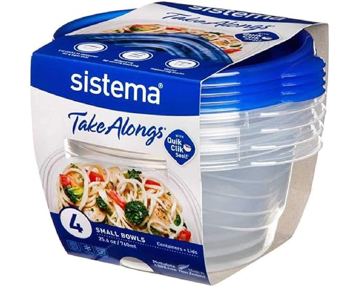 Sistema Takealongs Small Bowl 4Pack 760ML