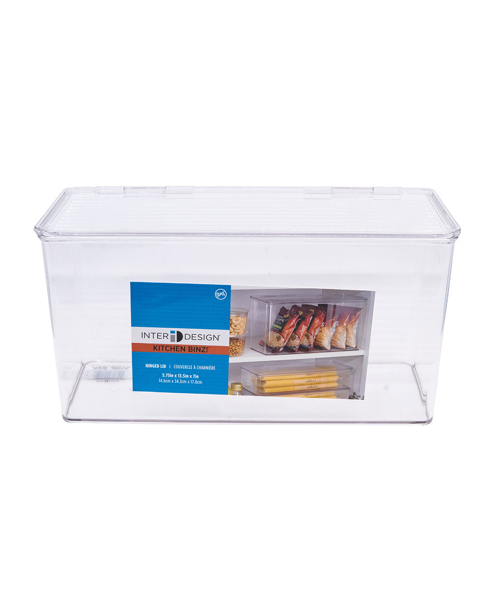 Inter design Kitchen Binz Stackable Box 5.5 X 13.3 X 7 inchClear