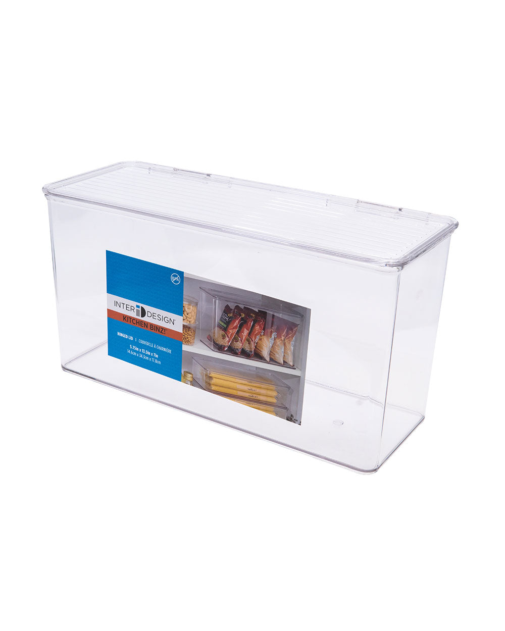 Inter design Kitchen Binz Stackable Box 5.5 X 13.3 X 7 inchClear