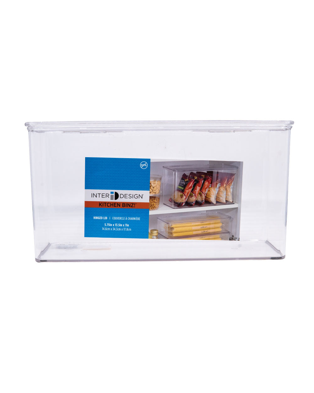 Inter design Kitchen Binz Stackable Box 5.5 X 13.3 X 7 inchClear
