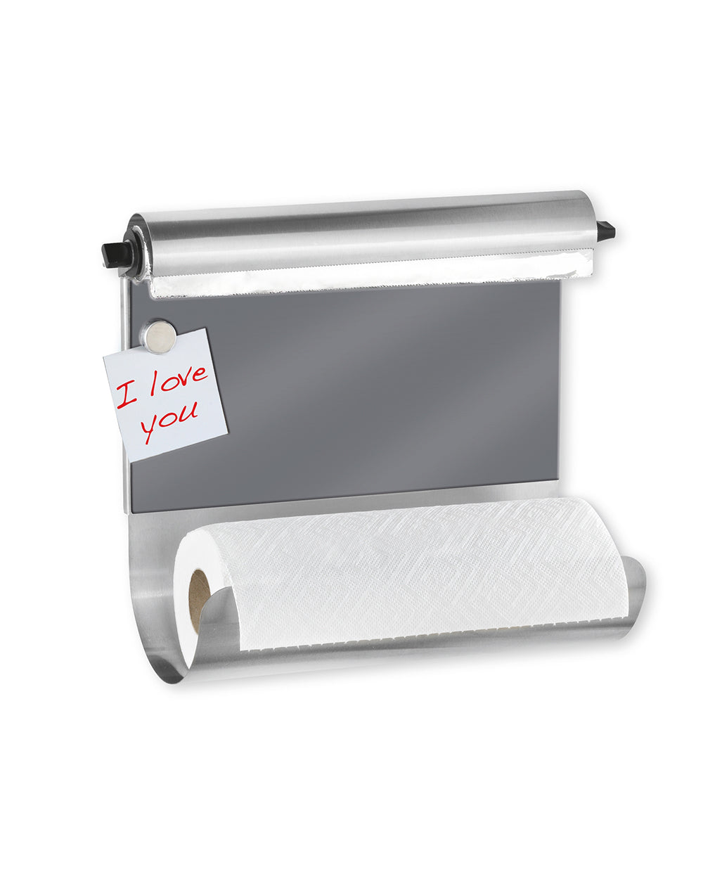 Wenko Magnetic Kitchen Roll Holder With Foil Dispenser Grey