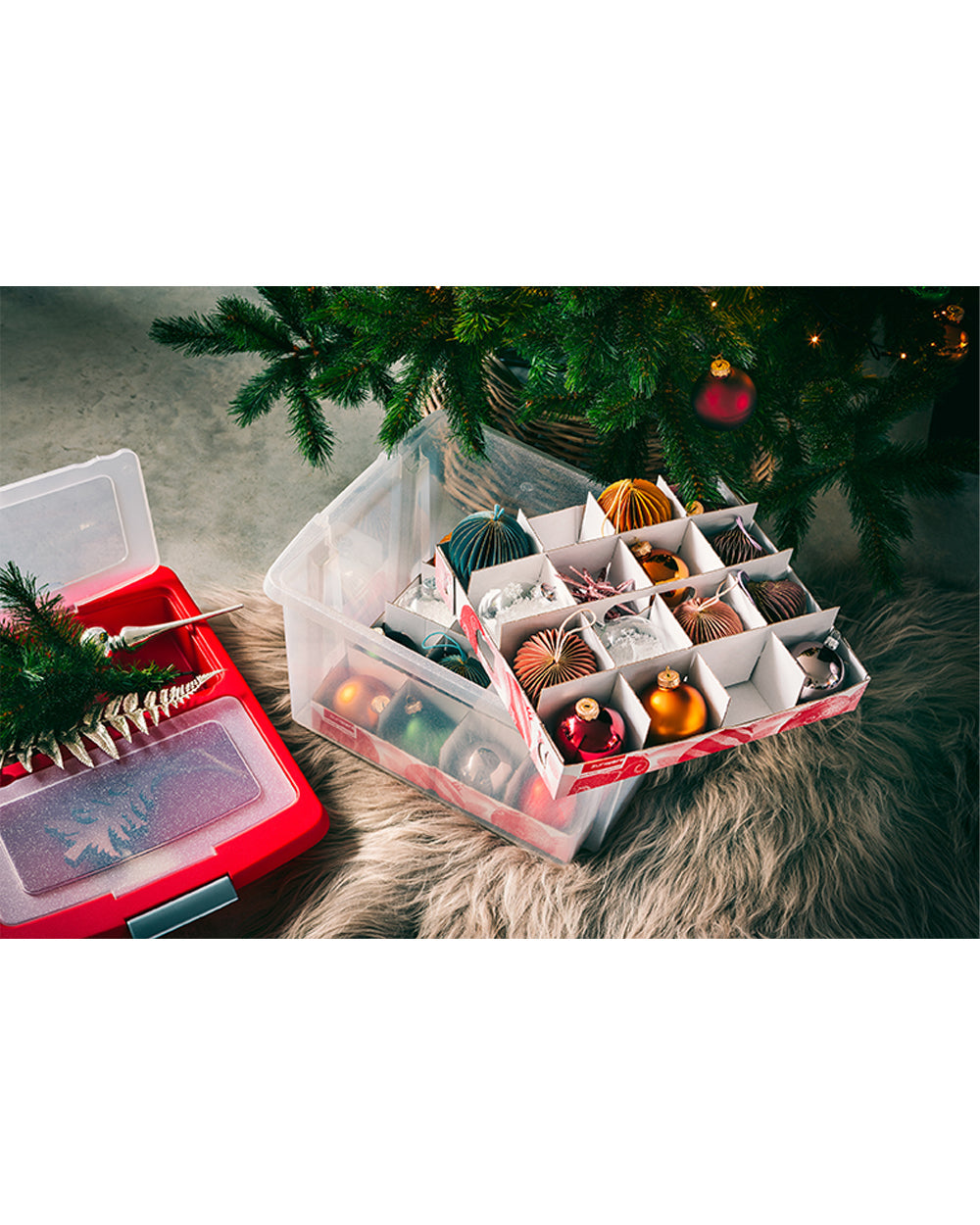 Sunware Nesta Christmas Storage Box 32 Liter with Trays for 32 Baubles