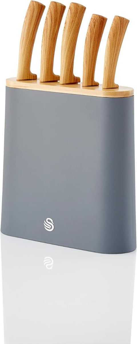 Swan Nordic 5 Piece Knife Block Slate Grey