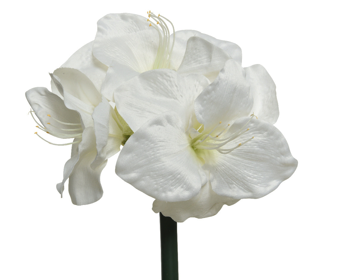 Homesmiths Flower Amaryllis On Stem Polyester White