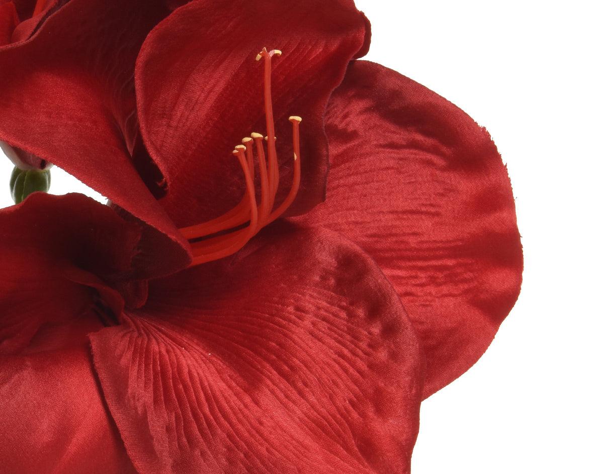 Homesmiths Flower Amaryllis On Stem Polyester Red