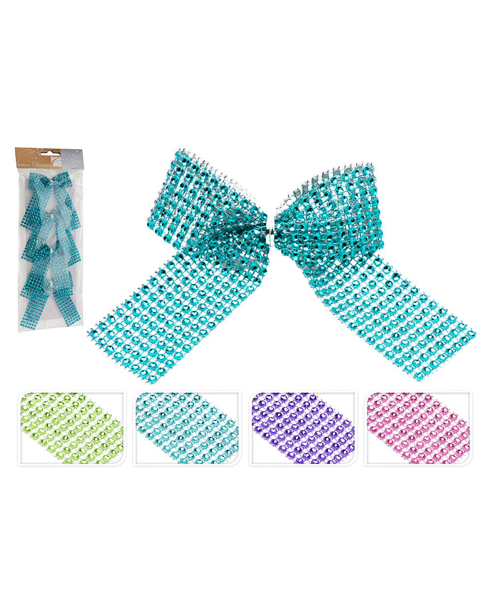 Homesmiths Bow Set Of 4Pcs 10Cm 4Ass