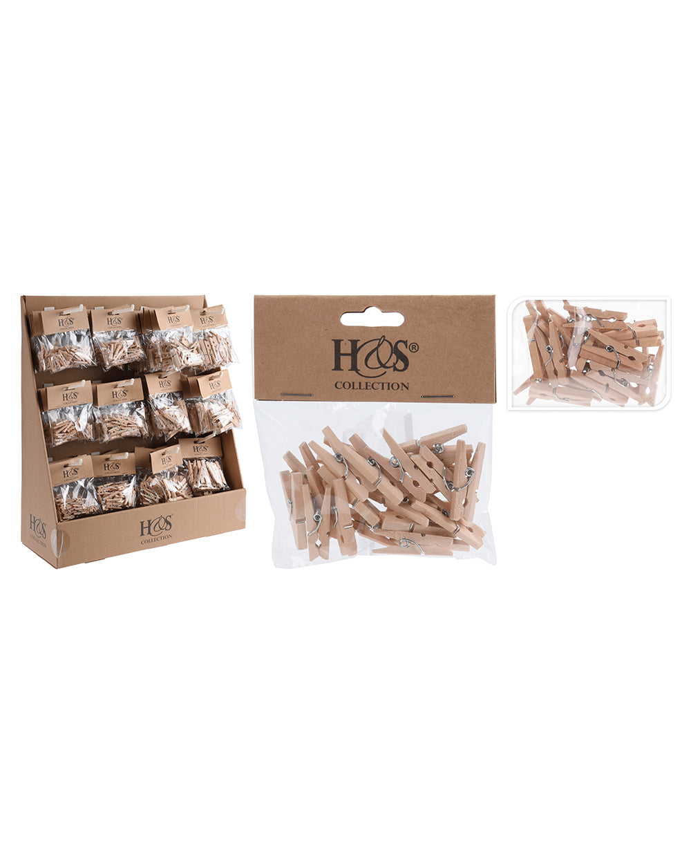 Homesmiths Clips Set Wood 4Ass