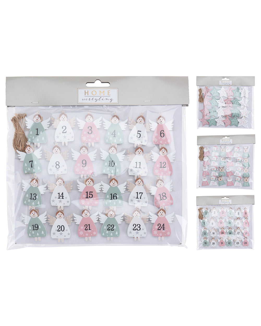 Homesmiths Advent Clips 4Cm 24 3 Pcs Assorted