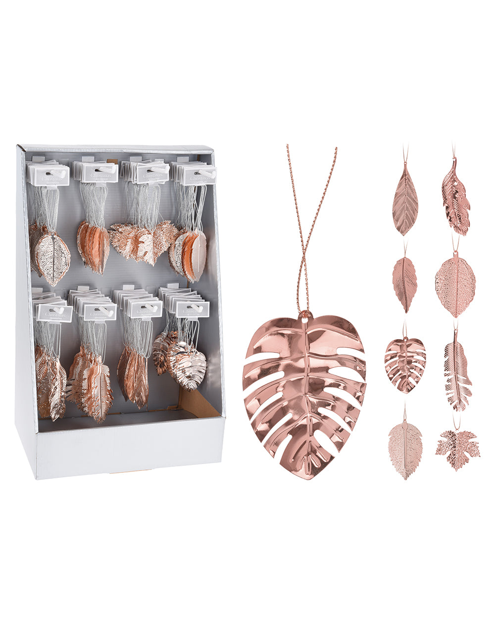 Homesmiths Hang Deco Leaf Rose Gold 8Ass