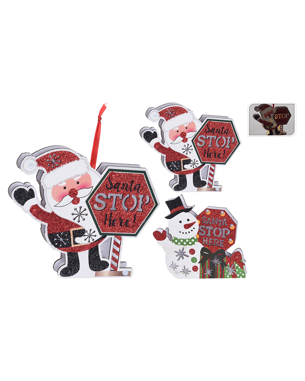 Homesmiths Xmas Figure Stop Sign Led Ww
