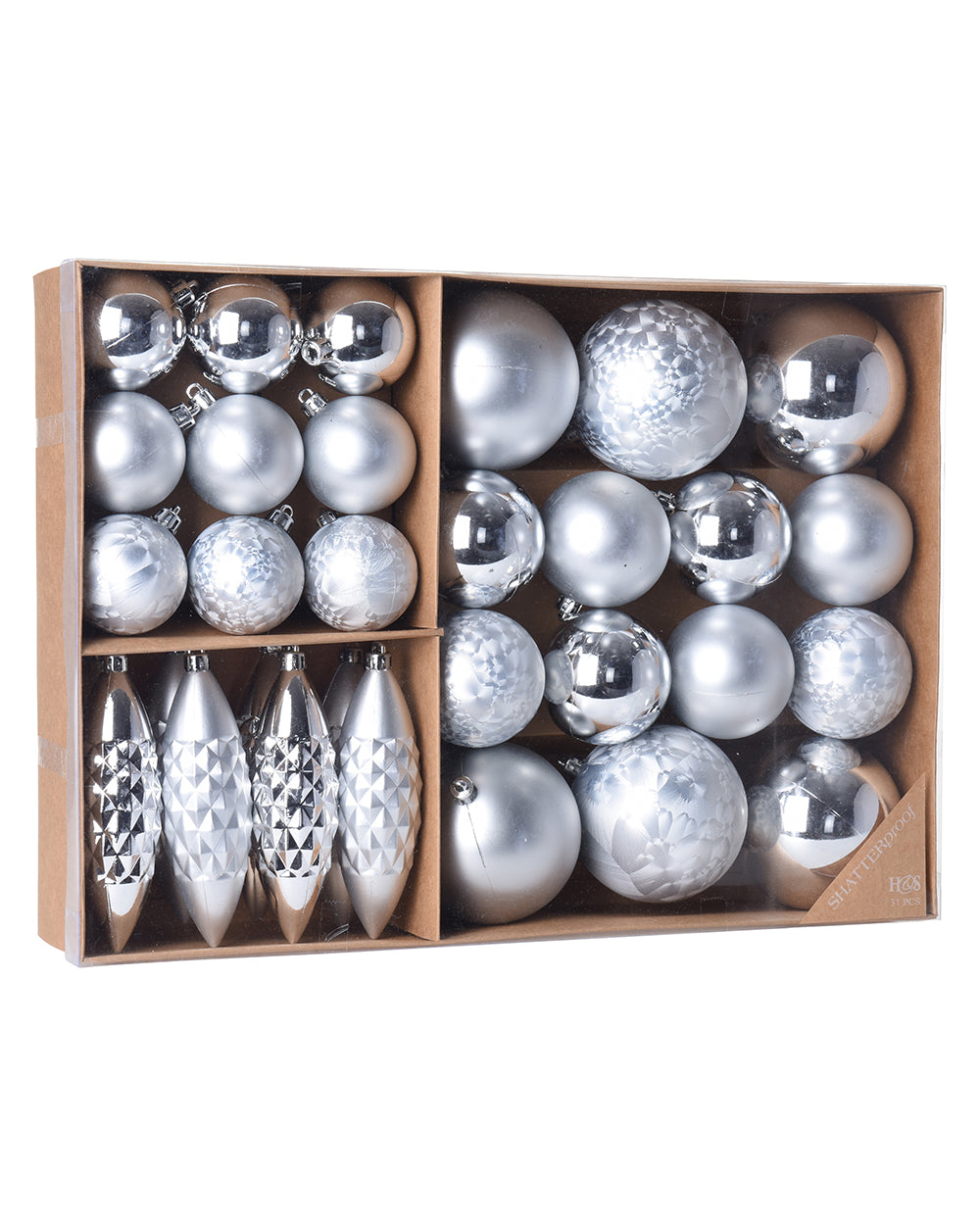 Homesmiths Xmas Hangdeco Set 31Pcs Silver