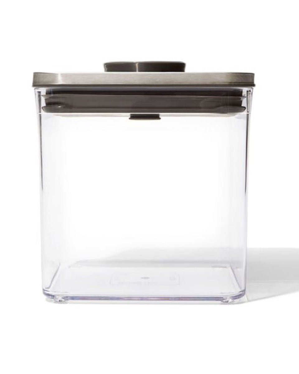 OXO 2.6 Litre Steel Big Square Pop Clear Container