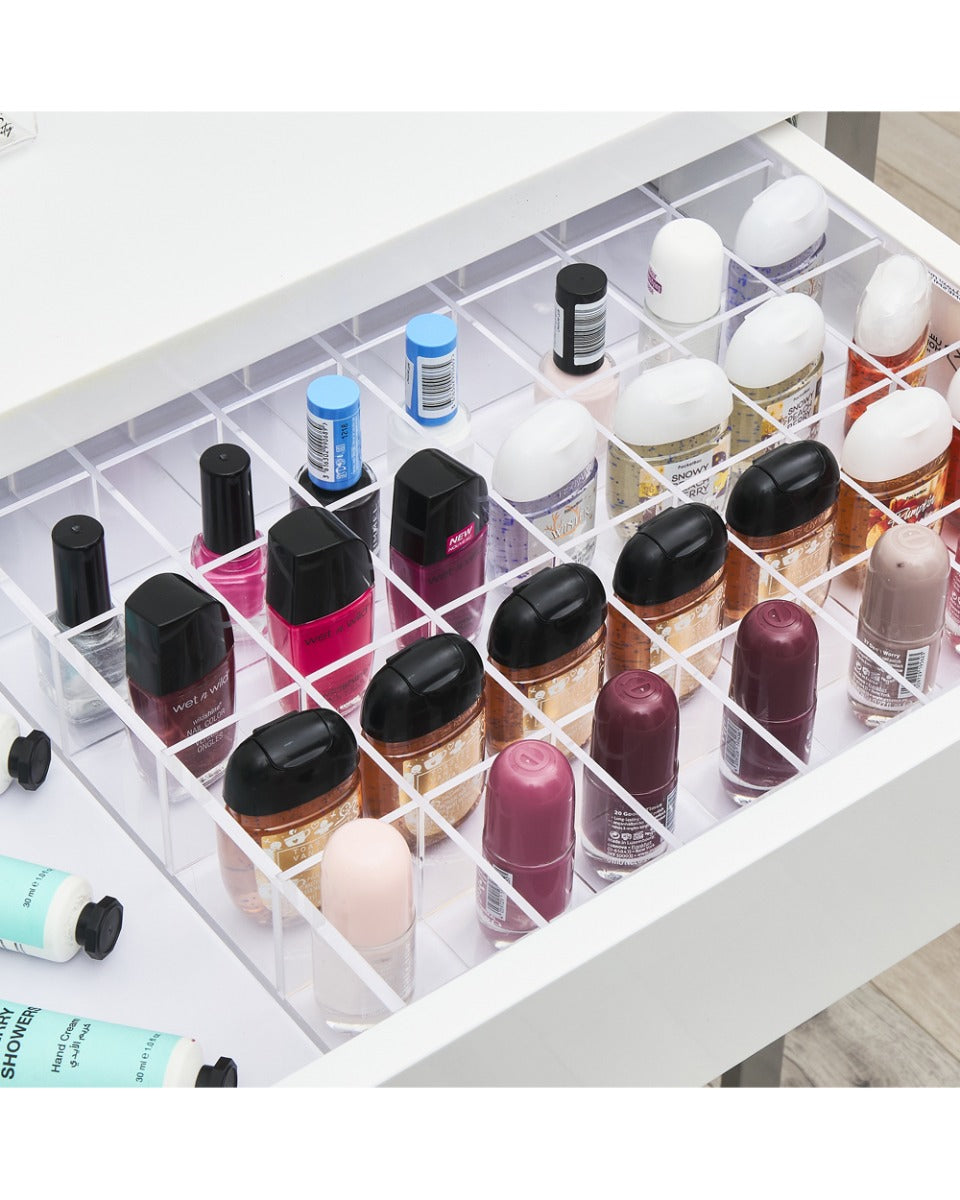 HS Vanity Drawer Organizer 35 compartment Clear Acrylic