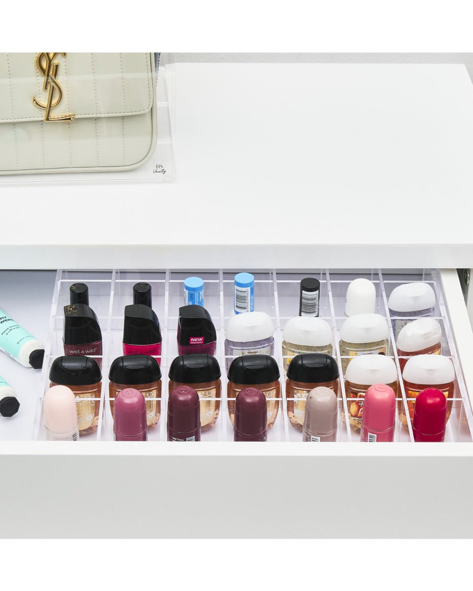 HS Vanity Drawer Organizer 35 compartment Clear Acrylic