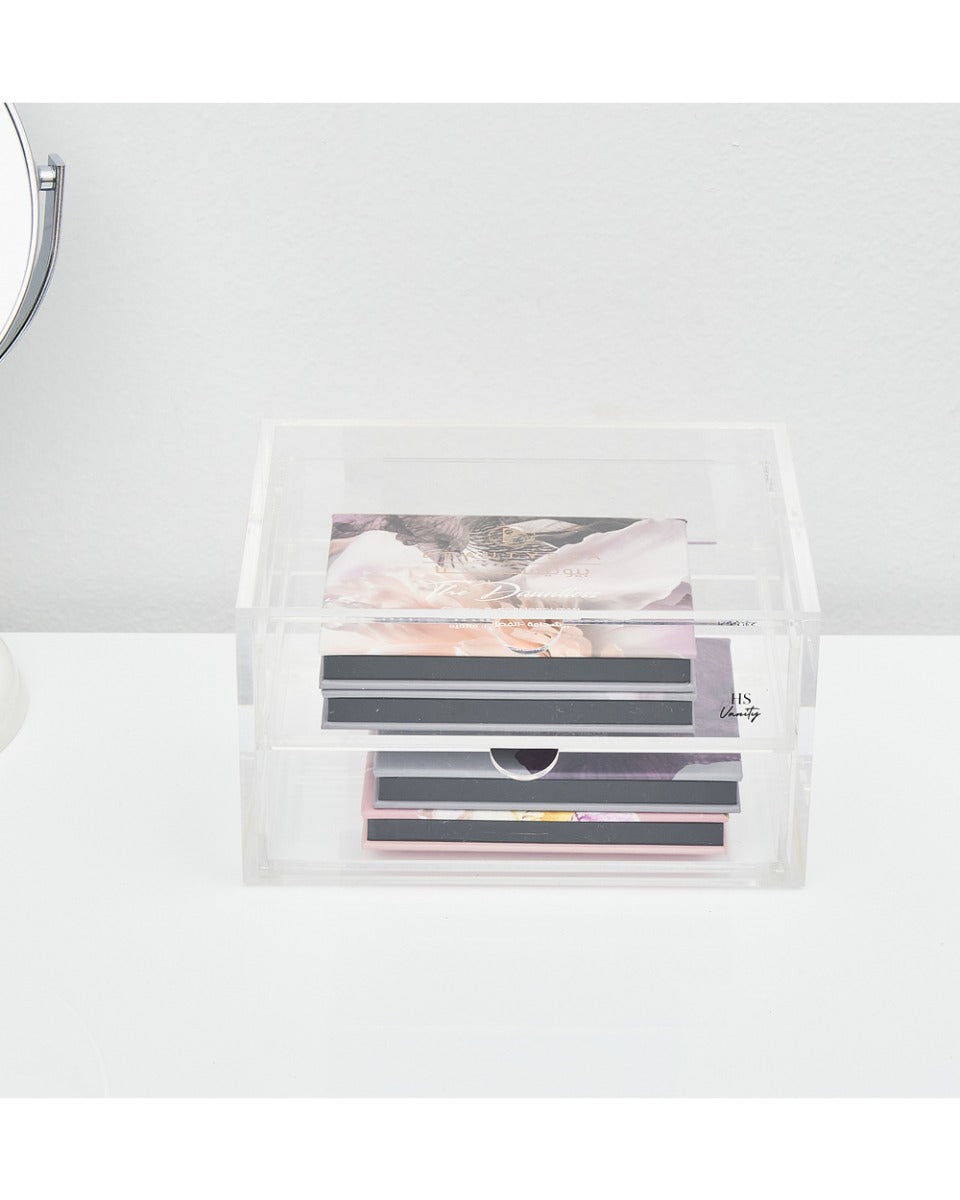 HS Vanity 2 Tiers Acrylic Glasses Display Drawers Clear