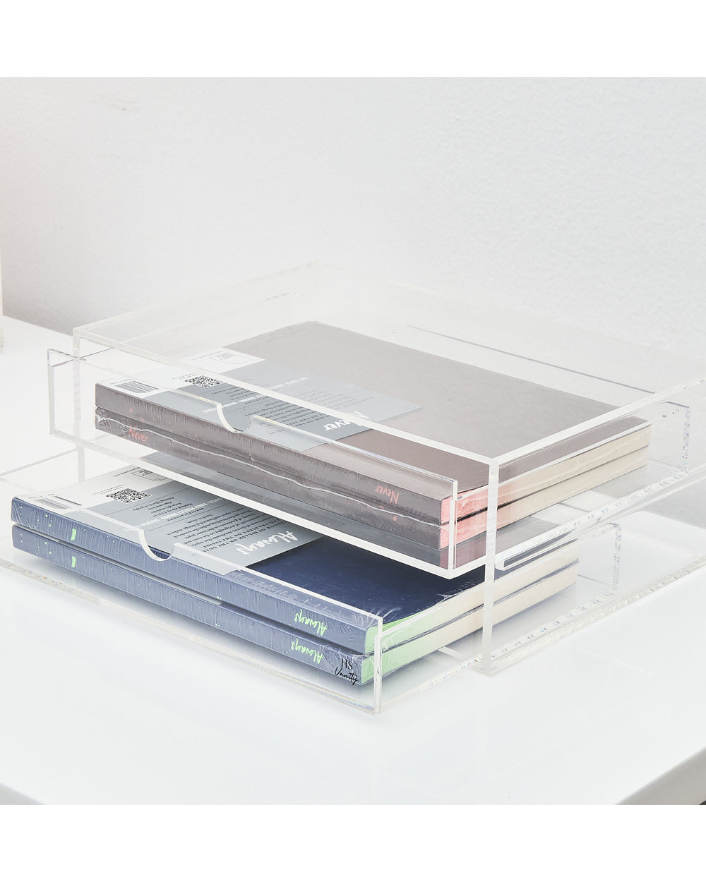 HS Vanity 2 Tiers Acrylic Glasses Display Drawers Large Clear