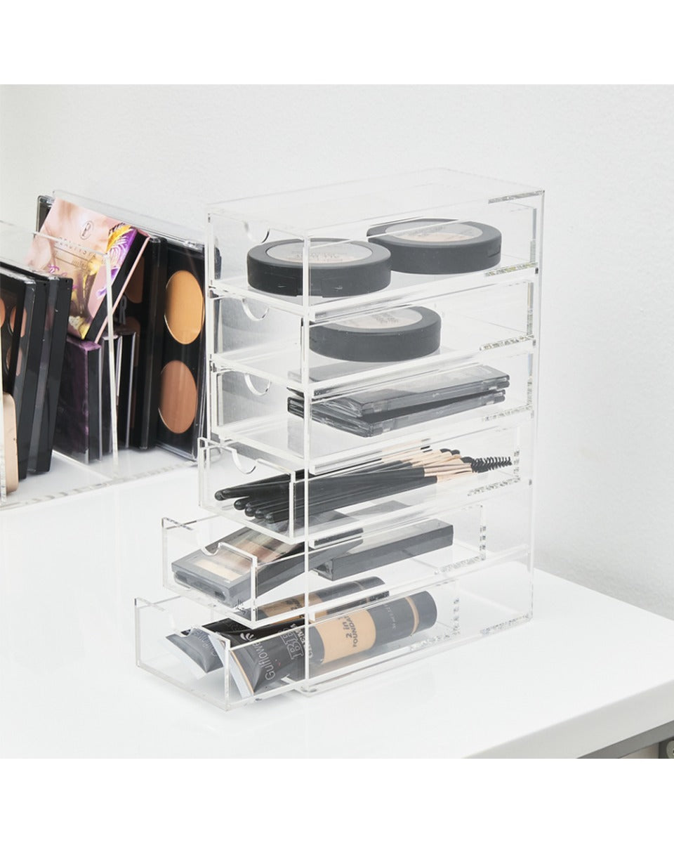 HS Vanity 6 Tiers Acrylic Accessories Display Drawers Clear