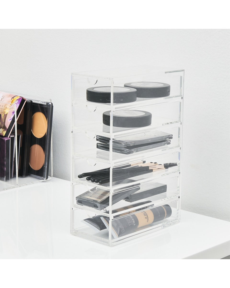 HS Vanity 6 Tiers Acrylic Accessories Display Drawers Clear