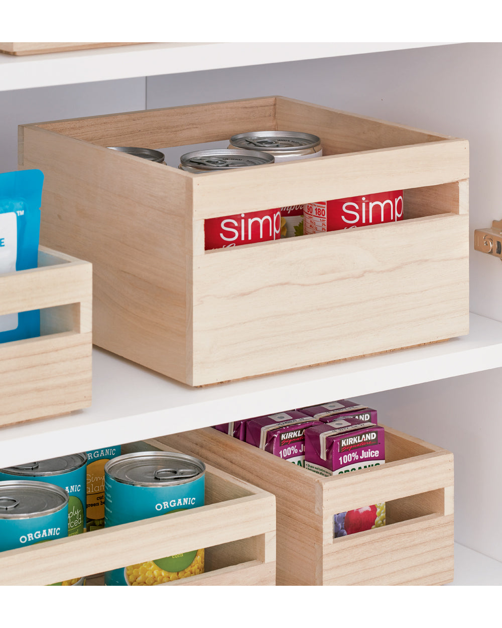 Interdesign Wood Handled Bin 10 x 10 x 6 inch