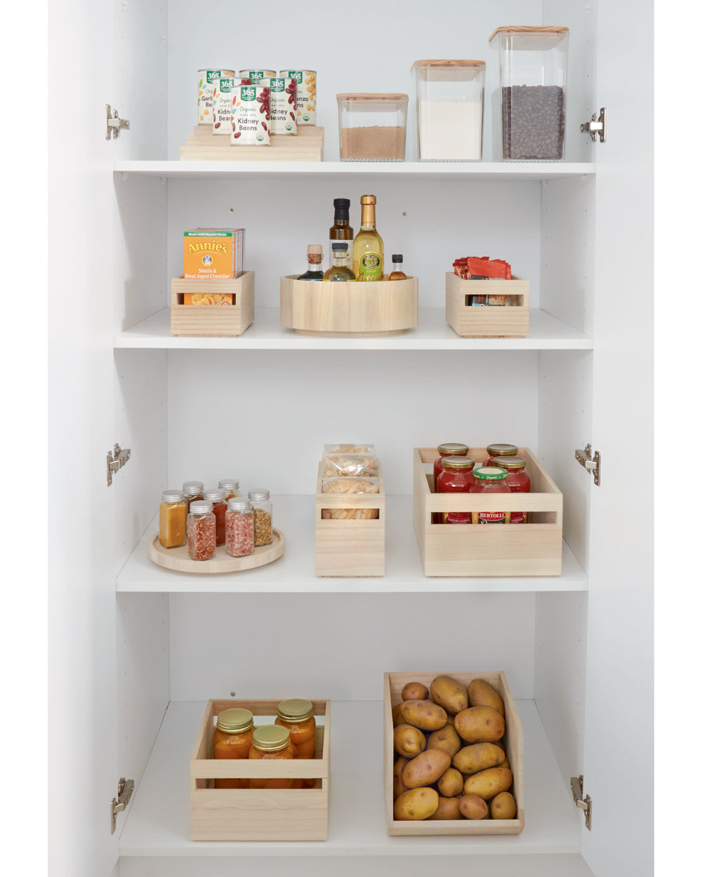 Interdesign Wood Handled Bin 10 x 10 x 6 inch