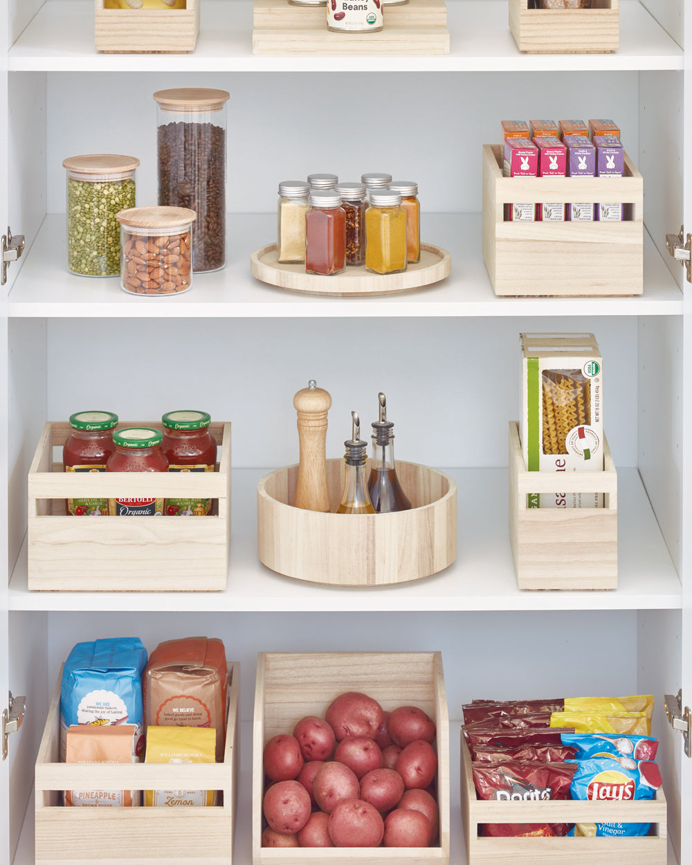 Interdesign Wood Handled Bin 10 x 10 x 6 inch